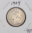 1964-P Philadelphia Mint Silver Washington Quarter Coin 90% Silver