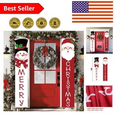 Vibrant Red  White Christmas Banners - 71x13 in Santa Snowman Duo for Outdoors