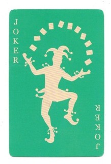 RARE MODERN "Silhouette on a Jade Green Background" JOKER Play Card #20