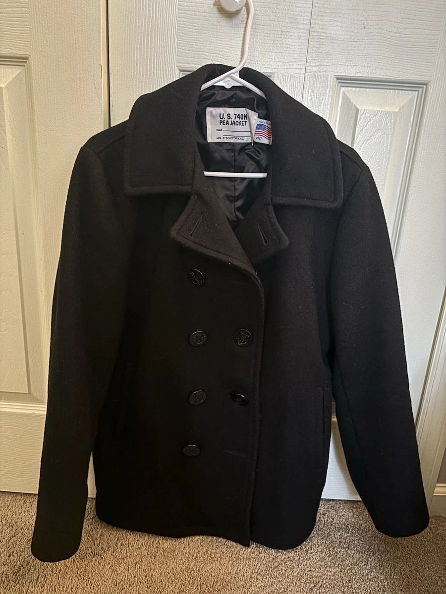 値下げ不可【サイズ38】schott × htc US PEA COAT Schott N.Y.C（ショット） Schott 753US 日本別注 24oz スリムフィット