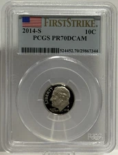 2014 S Proof Roosevelt Dime, PCGS PR70DCAM, Very Low Mintage! 🔥
