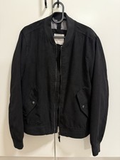 Mango Man Jacke Herren Bomberjacke Schwarz Matt Wildlederimitat Größe S - NEU