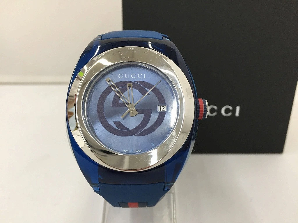 Gucci SYNC Rubber Belt Watch YA137104A 137.1 Used
