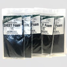 Rainy  s Black Evazote Sheet Foam 1/8  Fly Tying Foam 5 Pack