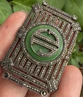 STERLING silver Art Deco marcasite Monogram Vintage Antique  Brooch Pin Jewelry