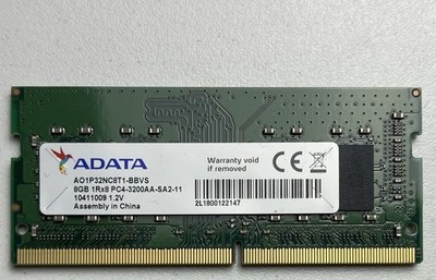 ADATA 8GB 1RX8 DDR4 SODIMM PC4-25600 3200MHZ MEMORY RAM AO1P32NC8T1-BBVS