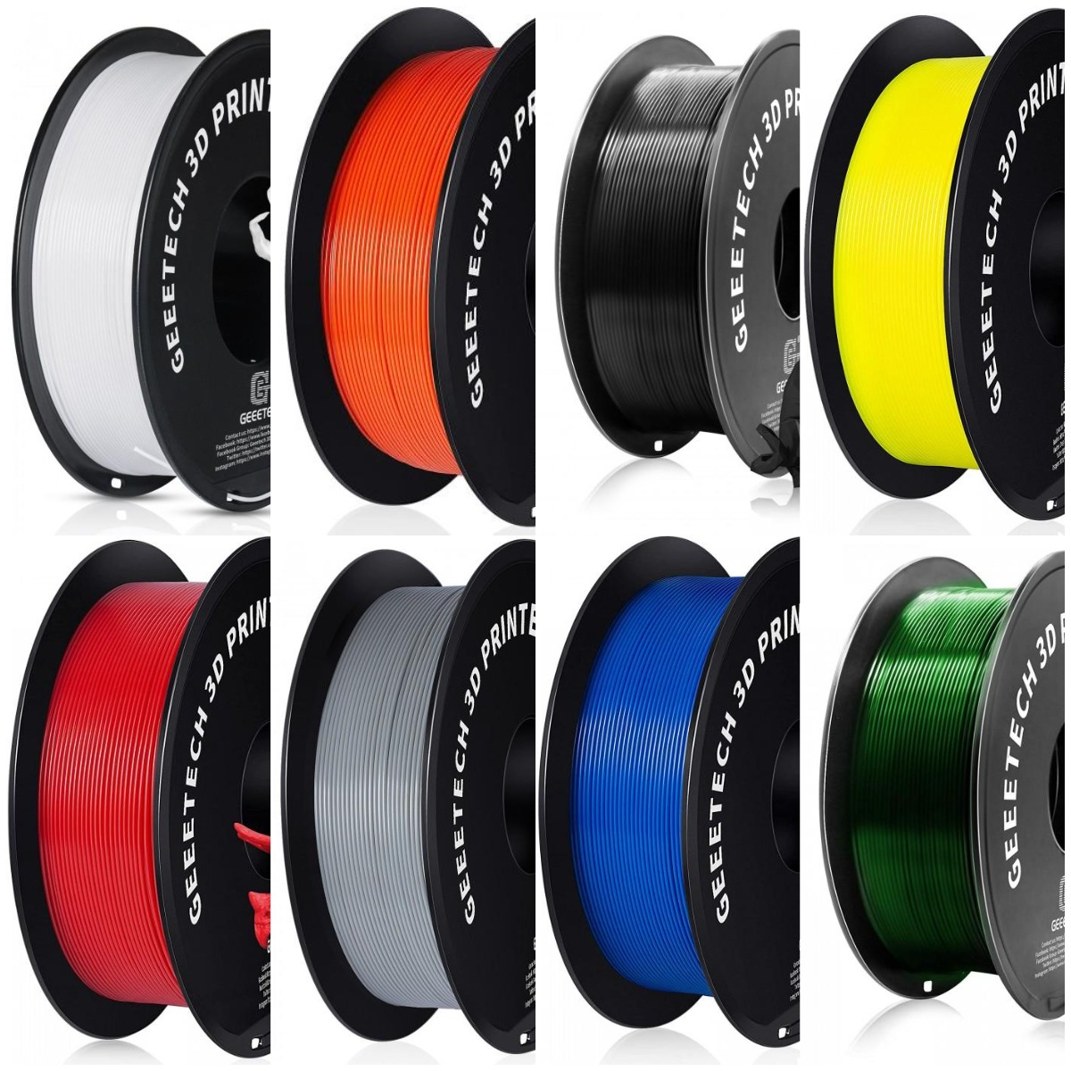 GEEETECH 1.75mm 1kg TPU ABS PETG Regular/Silk/Matte/Luminous/Wood PLA
