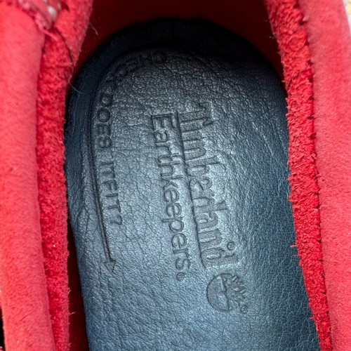 TIMBERLAND Earthkeepers Red Suede Boys Boat Shoes Size 12 Red Suede - Picture 8 of 9