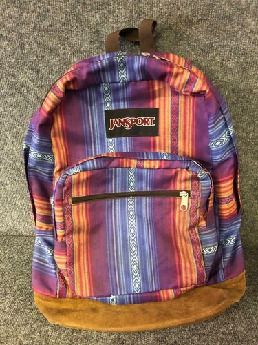 Jansport Suede Leather Bottom Book Bag 