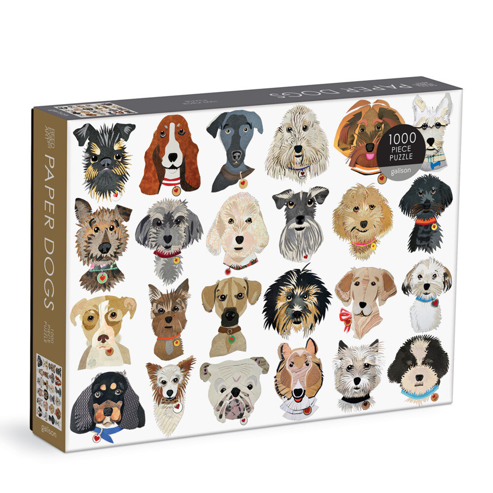 Thumbnail - Paper Dogs 1000 Pc Puzzle | Galison | Spiel | Englisch | 2022 |