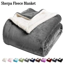 Sherpa Fleece Blanket Soft Warm Double Sided Sofa Bed Blankets Throws Twin Queen