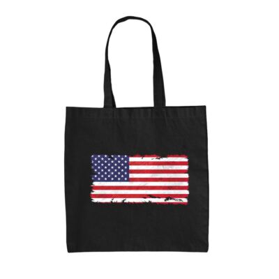 USA Grunge Style Flag - Canvas Tote Bag - United States America Trump Biden