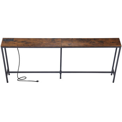 Rustic Brown 70 Inch Console Table Perfect for Entryway Hallway or Behind Couch