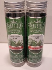 2 Bottles Scentsicles White Winter Fir 4 Ct Scented Ornaments Smells Fresh Cut