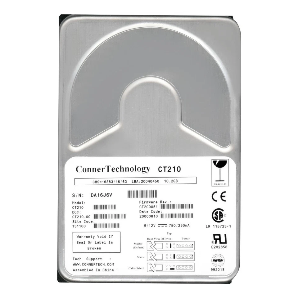 Hard Conner Technology 10.2GB 5400U/Min 512KB Ata Pata Ide CT210 3.5 " Inch - Image 2 of 3