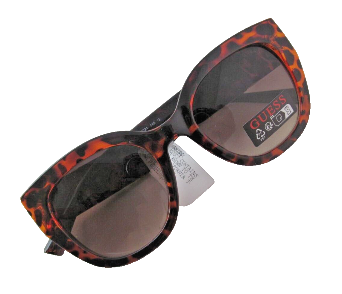 GUESS Cat Eye Tortoise Shell Sunglasses Logo Print Arms  display picture 1