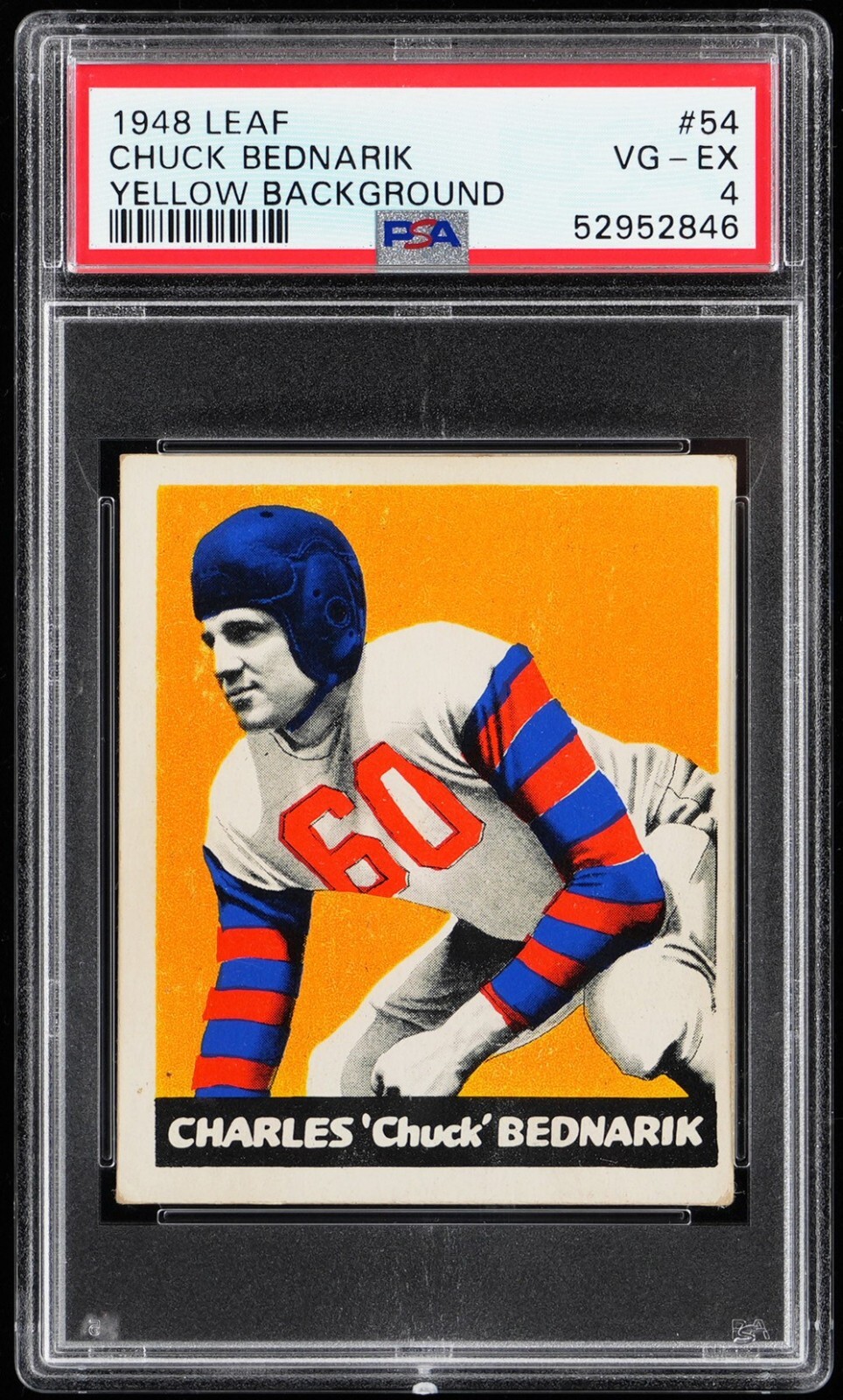 1948 Leaf #54 CHUCK BEDNARIK Rookie RC -- PSA 4 VG-EX! -- Eagles HOF **LOW POP**