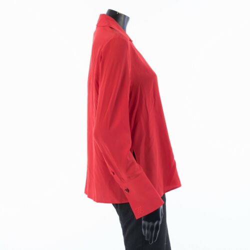 FENDI 1250$ Embroidered Shirt In Red Silk Crepe De Chine Shirt | eBay