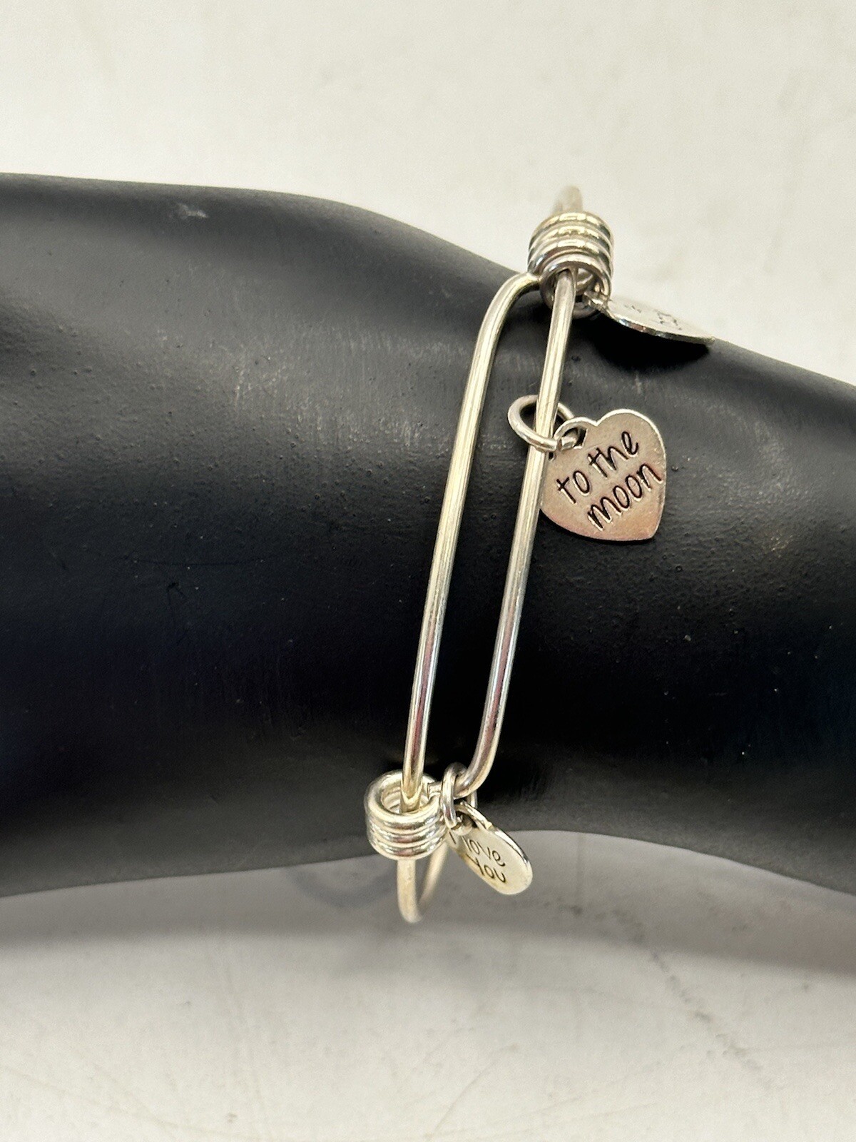 Love Heart Charm Bangle Bracelet To The Moon And Back-image