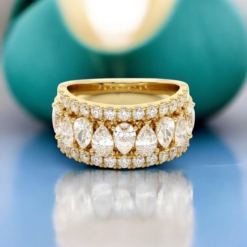 Bague De Fiançailles En Or Jaune 14 Carats Avec Diamant Créé En Laboratoire - Taille 7.25, Diamant Rond F/VS1