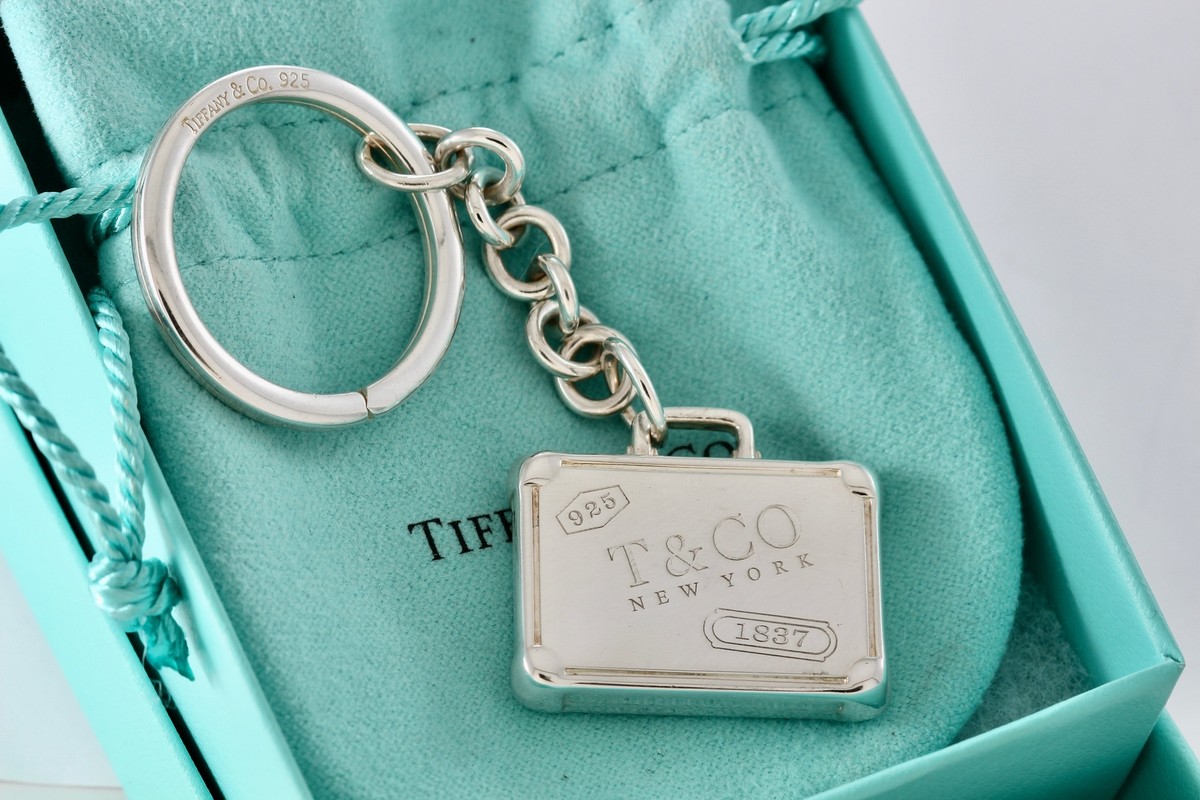 Tiffany & Co. 1837 Silver Suitcase Pendant Key Ring Keychain Tiffany & Co. 1837 Silver Suitcase Pendant Key Ring Keychain
