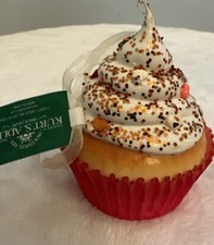 Kurt Adler Soft Foam Cupcake Ornament Food Christmas White Icing Sprinkles 3.5  