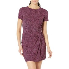 Michael Kors Women’s Giraffe Twist Short Sleeve Mini Dress Cerise NWT