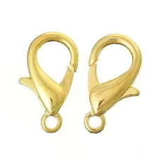 5/50 Large Gold Plated Lobster Clasps - 21mm x 12mm