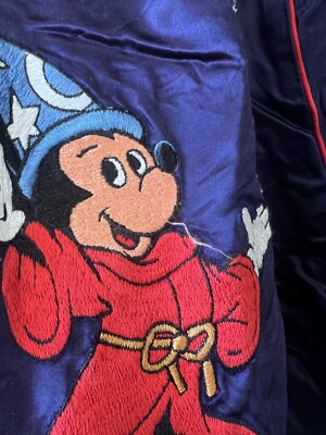 Vintage 80s Mickey Mouse Fantasia Disney World Satin Jacket