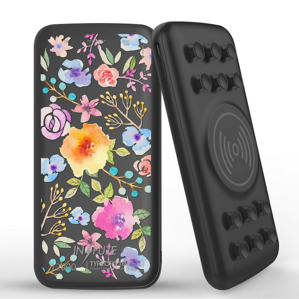 12000mAh Wireless Power Bank with Suction Cup PD USB-C Fast Charging