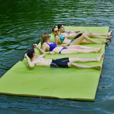 Wasserhängematte Wasserliege Schwimmmatte Schwimmender Schwimminsel 355 x 183cm