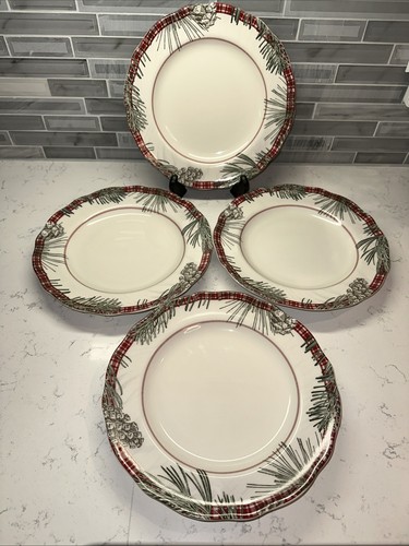 Robert Stanley HOME COLLECTION~11” Christmas/Holiday Plate~Plaid & Pine~Set of 4 - Picture 2 of 10
