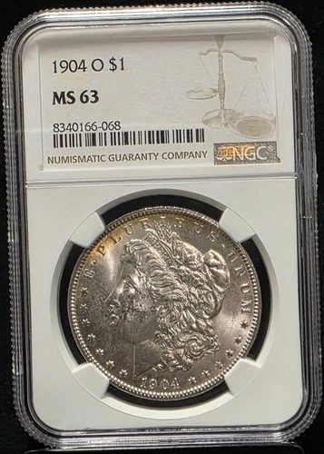 1904 O Morgan Silver Dollar NGC MS63 US Graded Coin Slab 90% New Orleans Mint