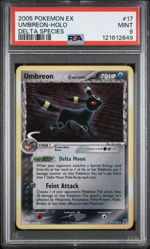 2005 POKEMON EX DELTA SPECIES #17 UMBREON-HOLO PSA 9