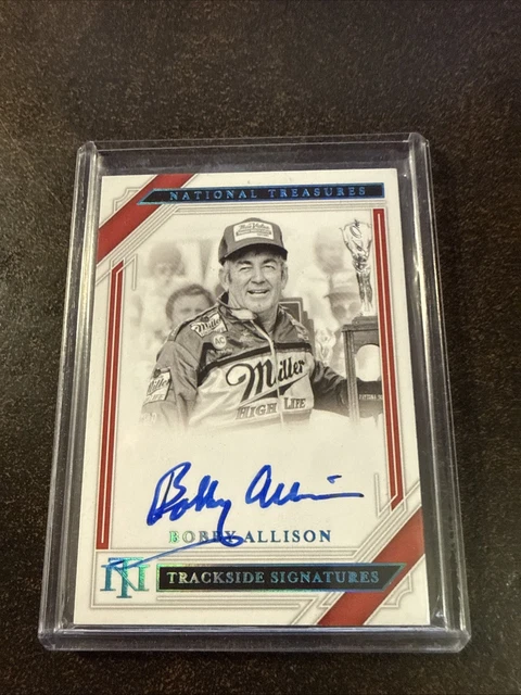 2021 National Treasures #TS-BA Bobby Allison Trackside Sign Platinum Blue 1/1