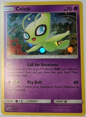 HD Fart Swirl   Celebi SM224 Cosmos Holo Bleed Error Rare Pokémon TCG  