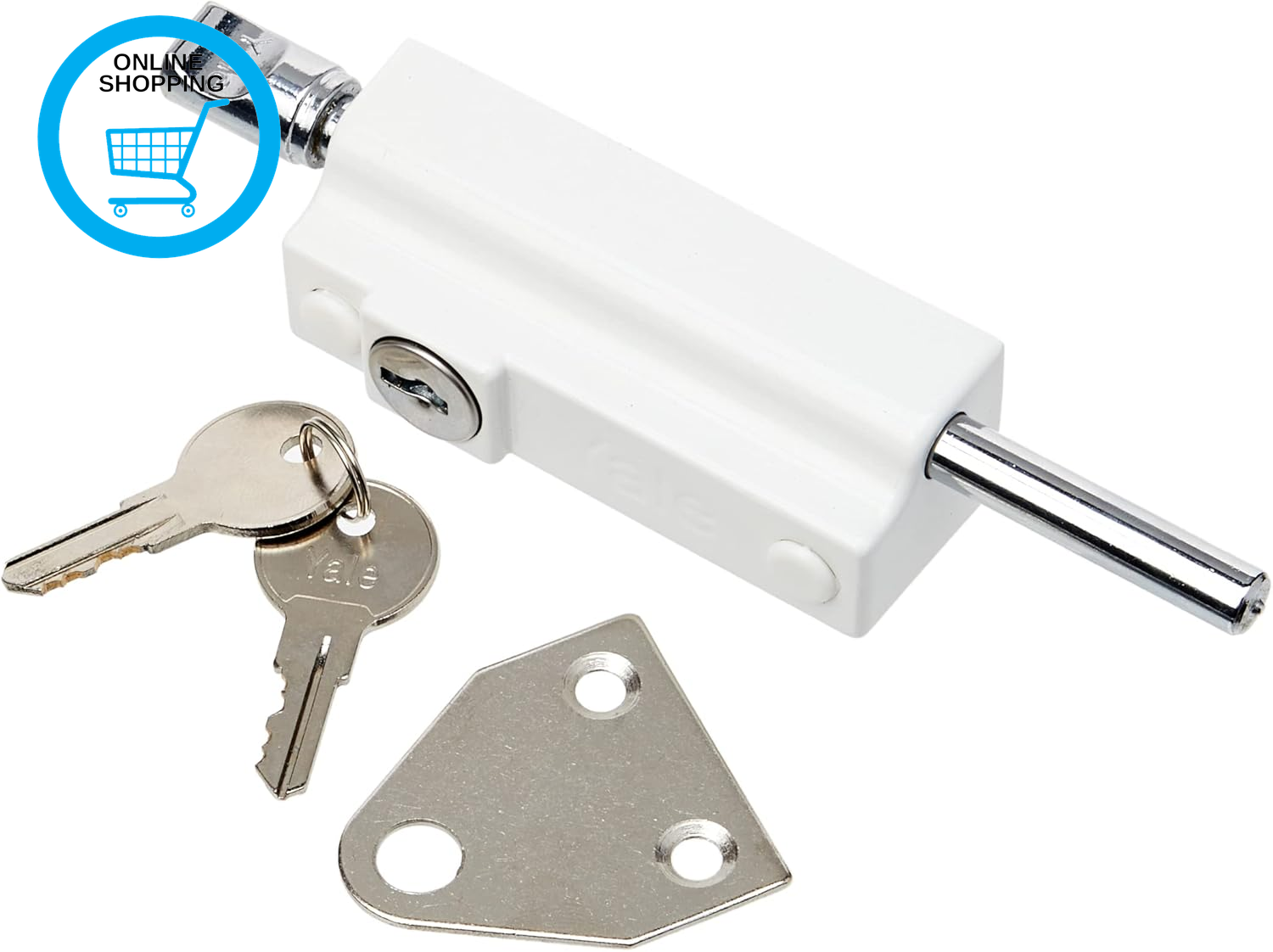 P-124-WE Door Pushbolt, White Finish, Standard Security, Visi Packed, Suitable f