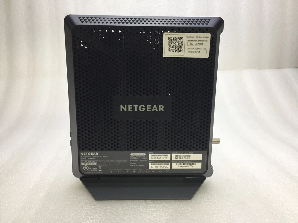 NetGear Nighthawk AC1900 C7000v2 Dual Band 2.4/5GHz WiFi Router w Adapter - Image 4 of 4