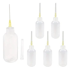 6 Needle Tip Bottle Liquid Flux Dispenser Oil Solvent Applicator Dropper 0.7 Oz