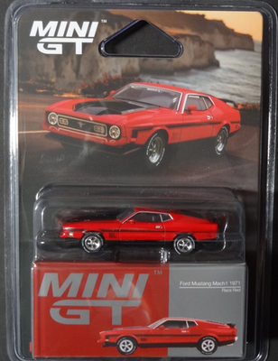 MINI GT #1122 - RACE RED - 1971 FORD MUSTANG MACH 1 - MIJO USA