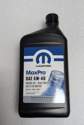 GENUINE OEM Mopar MaxPro 5W-40 Engine Oil 1-Qt MULTIPACK 68524020AA