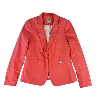Mos Mosh Blazer Jacket Womens 40 Coral Pink Soft Girl Minimalist Tailored Chic
