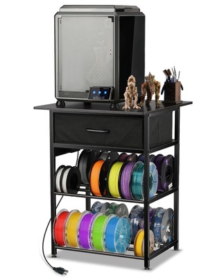 3D Printer Table with Filament Storage - 3D Printer Stand Shelf Filament Stor...