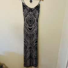 Jump Apparel Long Evening Dress Black Rose Gold Glam Prom Event Formal Sz 1/2
