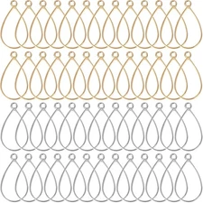 60pcs Open Bezels for Resin,Open Frame Teardrop Bezel Pendants 