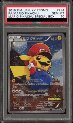 2016 POKEMON JPN XY PROMO #294 FULL ART/MARIO PIKACHU PSA 10 | eBay