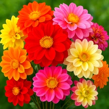 100 DAHLIA SEEDS RARE DWARF AUTUMN MIX HUGE FLOWERS CONTAINERS FREE SHIPPING!