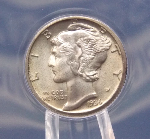 1936 "S" Mercury SILVER Dime 10c ANACS MS64 #841 Unc BU Uncirculated ECC&C, Inc.