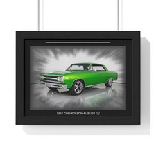 Potente Poster 1965 Chevrolet Malibu SS LS1 Restomod | Classico Verde Vibrante