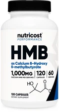 Nutricost HMB (Beta-Hydroxy Beta-Methylbutyric) 1000mg 120 Capsules, 60 Servings